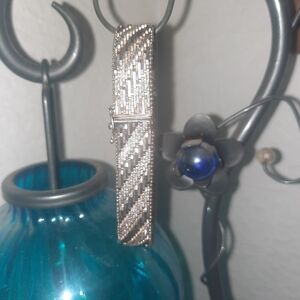 Vintage Heavy Sterling Silver Riccio Bracelet~Box Clasp w/ Safety Catch 7-7.5"